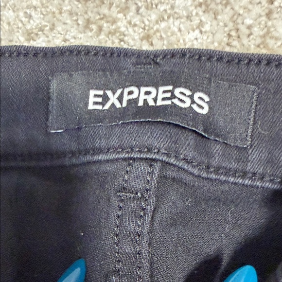Express Men's Dark Black Skinny Jeans - Picture 3 of 3